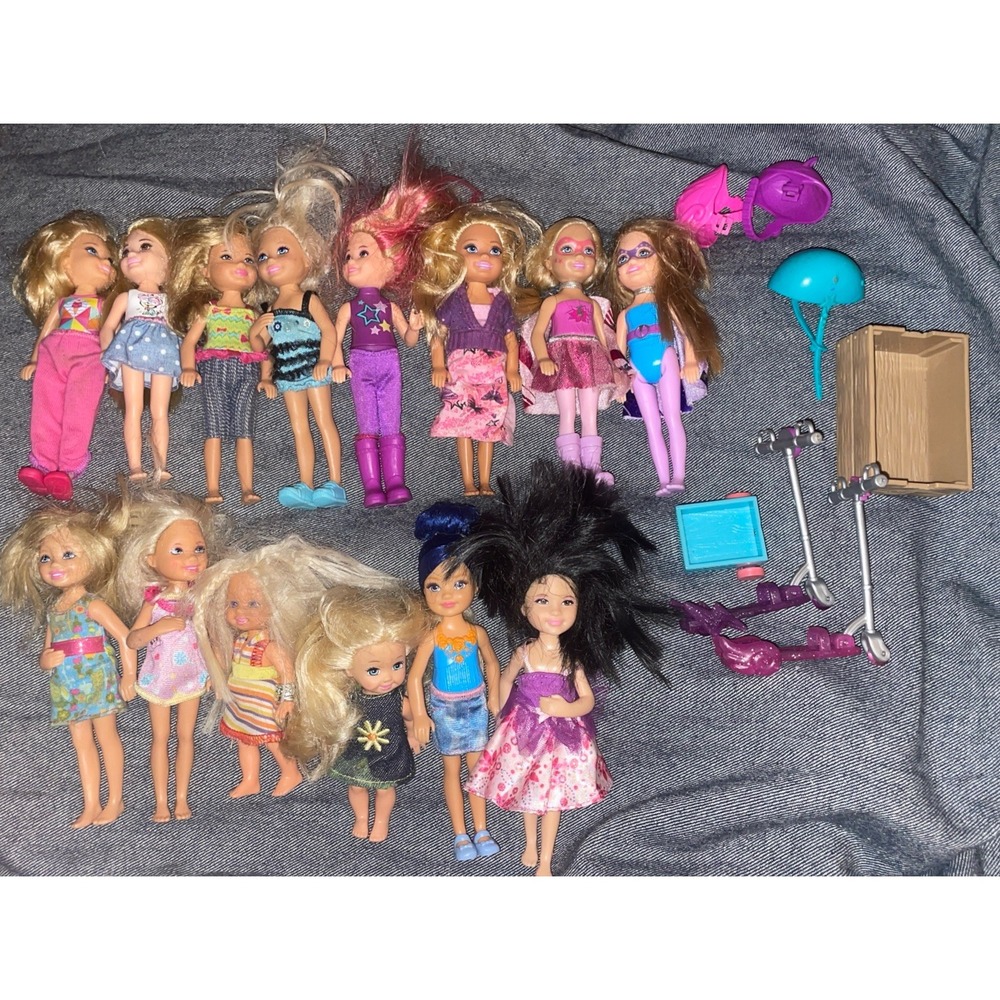 Mattel Barbie Chelsea & Kelly Doll Lot 14 Dolls